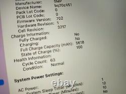Apple MacBook Pro 13 A1502 2.9GHz i5 256Go SSD 8Go 63 cycles