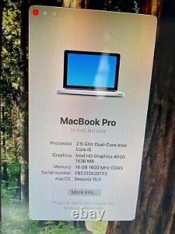Apple MacBook Pro 13 Core i5 2.5GHz 16GB RAM256GB SSD BLEU MS Office & SEQUOIA