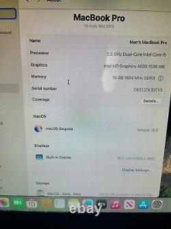 Apple MacBook Pro 13 Core i5 2.5GHz 16GB RAM256GB SSD BLEU MS Office & SEQUOIA