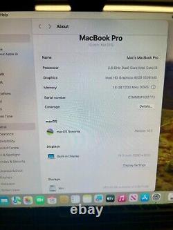 Apple MacBook Pro 13 Core i5 2.5GHz 16GB RAM 240GB SSD MD101 macOS SONOMA<br/>  <br/>	 	 MacBook Pro Apple 13 Core i5 2.5GHz 16GB RAM 240GB SSD MD101 macOS SONOMA