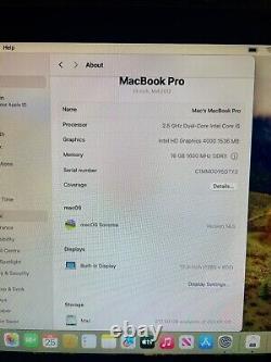 Apple MacBook Pro 13 Core i5 2.5GHz 16GB RAM 256GB SSD MD101 MacOS SONOMA<br/><br/>
MacBook Pro 13 Core i5 2,5 GHz 16 Go RAM 256 Go SSD MD101 MacOS SONOMA