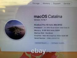 Apple MacBook Pro 13 Intel i5 2.50GHz, 8 Go, 500 Go SSD, Catalina+Windows11-No9