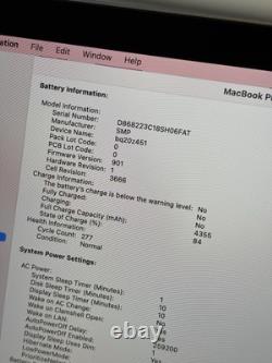 Apple MacBook Pro 13 pouces 2017 A1708 avec I5-7360U, 16 Go de RAM et 256 Go de SSD