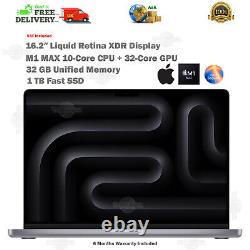 Apple MacBook Pro 16.2 pouces XDR P3 M1 MAX 32 Go RAM 1 To SSD 10C CPU 32-C GPU Ordinateur portable