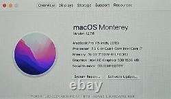 Apple MacBook Pro 2016 A1707 Ordinateur portable avec clavier allemand 15,4 pouces i7 16 Go de RAM 250 Go SSD