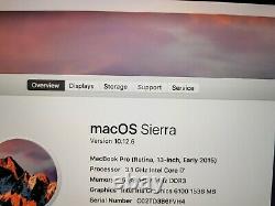 Apple Macbook Pro 12,1 I7 5557u 16 Go Ram 512ssd Faible Cycle Batt
