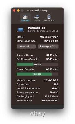 Apple Macbook Pro 13 Début 2015 I7/16/500 Utilisation Description Lire