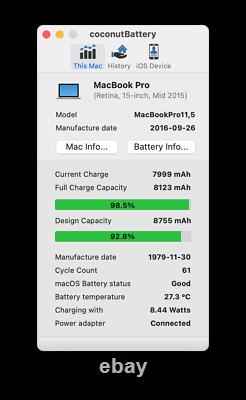 Apple Macbook Pro 2015 15 2,8ghz Quad I7 16 Go Ram 512 Go Ssd Topmodell Mjlt2d/a