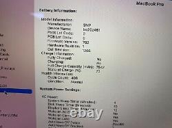 Apple Macbook Pro Retina 15' Lat 2013 A1398 2,6 I7 Core Quad 16 GB 256 Ssd