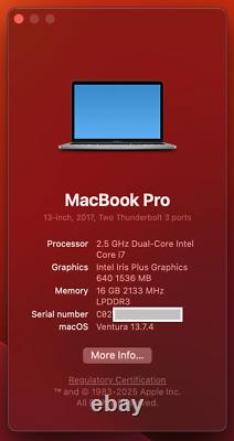 Avertissement de batterie pour Apple MacBook Pro A1708 Retina (mi-2017)