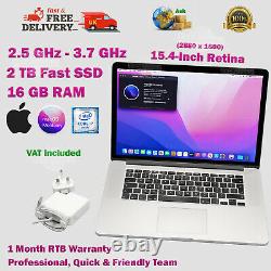 Macbook Pro 15,4-in Retina 2 To Ssd 16 Go Ram I7 2,5ghz -3,7ghz Ordinateur Portable Apple Rapide