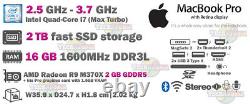 Macbook Pro 15,4-in Retina 2 To Ssd 16 Go Ram I7 2,5ghz 3.7ghz Ordinateur Portable Apple Rapide
