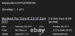 Macbook Pro Core I5 2.3 13 Early 2.3 Ghz Core I5 (15-20112415m)disc