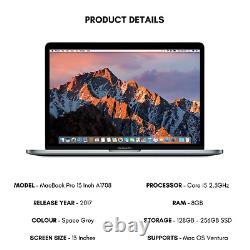 Ordinateur portable Apple MacBook Pro 13 pouces 2017 Core i5 2.3GHz 8 Go de RAM 128 Go 256 Go SSD