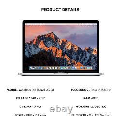 Ordinateur portable Apple MacBook Pro 13 pouces 2017 Core i5 2,3 GHz, 8 Go de RAM, 256 Go de SSD A1708